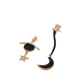 Moon Star Asymmetry Aesthetic Earrings
